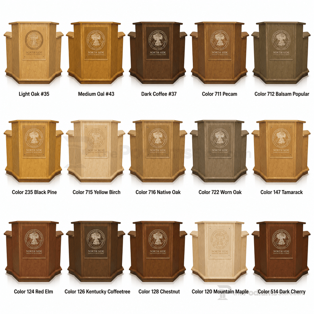 Winged Wood Church Pulpit (PS-NC1W) Church Wood Pulpit NC1W Light Oak 35 - thePodiumsStore