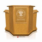 Winged Wood Church Pulpit (PS-NC1W) Church Wood Pulpit NC1W Light Oak 35 - thePodiumsStore