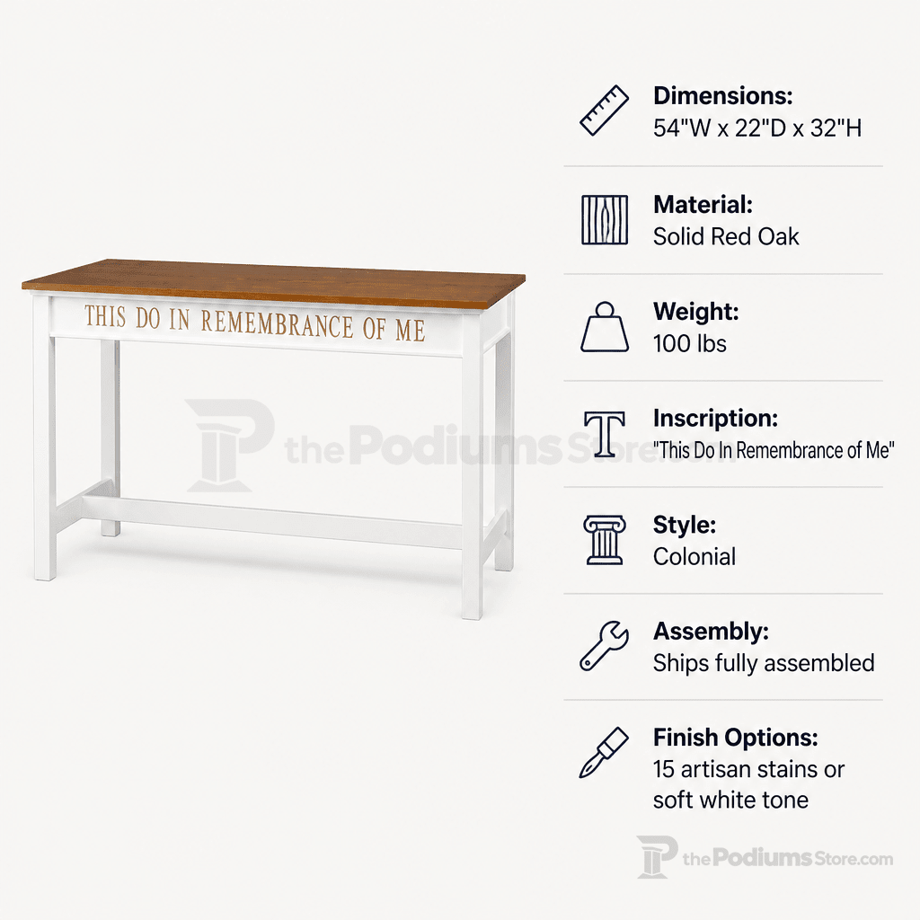 Winged Wood Communion Table (PS-815) Communion Table NO. 815 Light Oak 35 - thePodiumsStore
