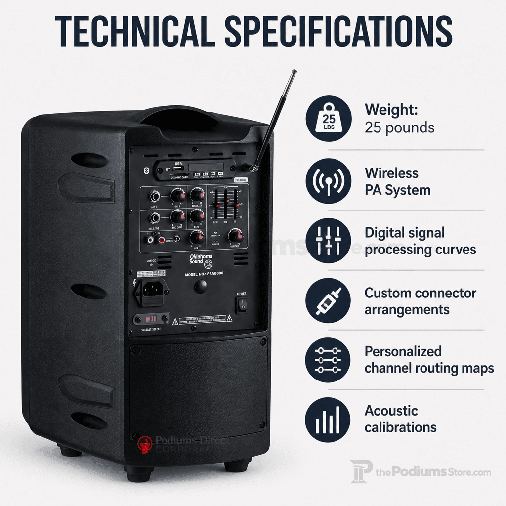Wireless PA System (PS-PRA-8000) PA System PRA-8000/PRA8-5 LWM-5 Wireless Mic Handheld - thePodiumsStore
