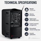 Wireless PA System (PS-PRA-8000) PA System PRA-8000/PRA8-5 LWM-5 Wireless Mic Handheld - thePodiumsStore