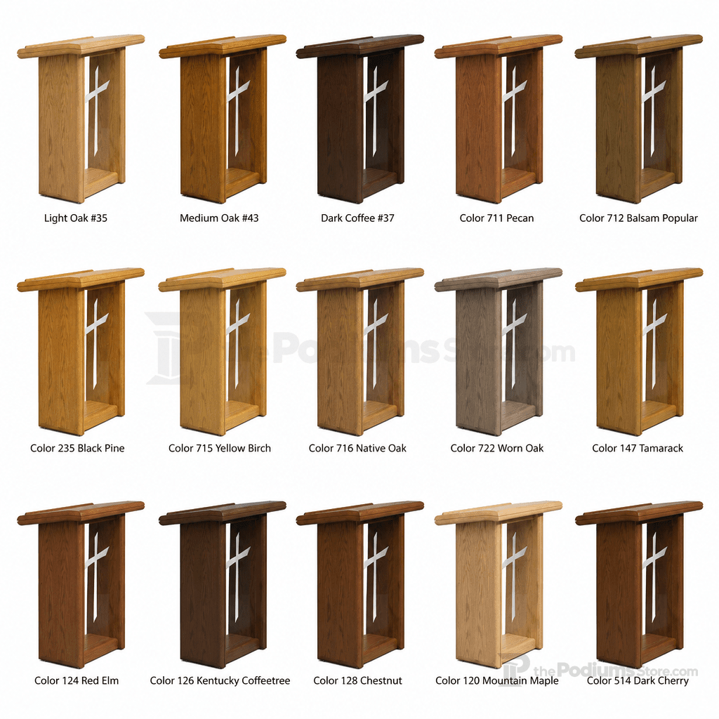 Wood & Acrylic Church Pulpit (PS-P101) Wood & Acrylic Pulpit P101 Light Oak 35 - thePodiumsStore