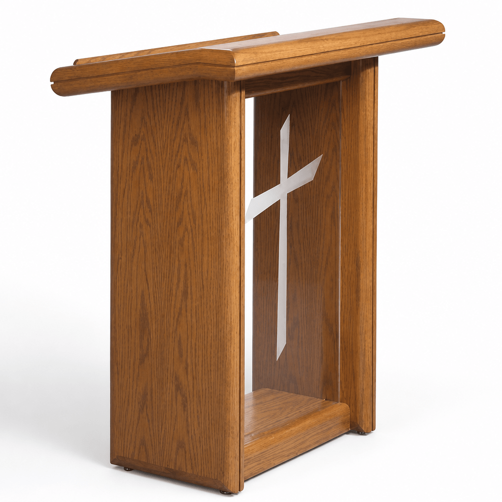 Wood & Acrylic Church Pulpit (PS-P101) Wood & Acrylic Pulpit P101 Light Oak 35 - thePodiumsStore