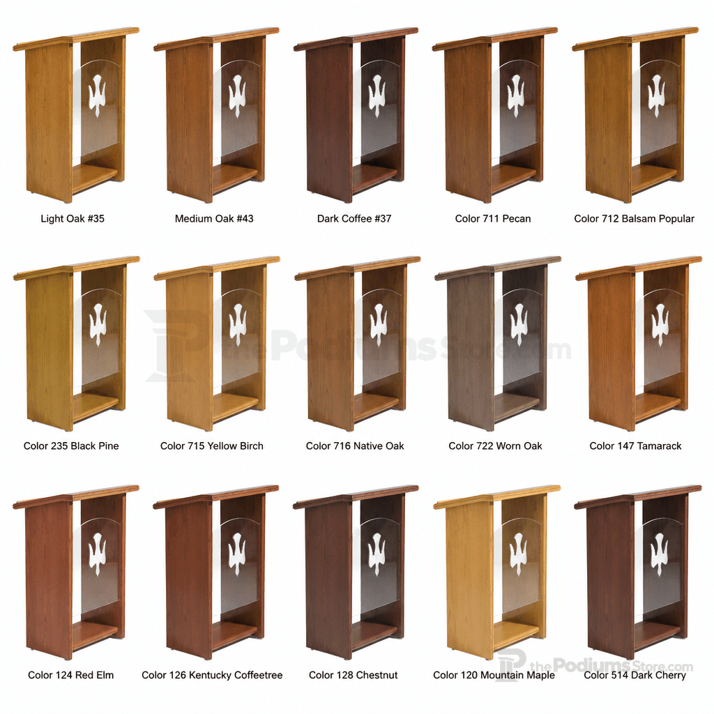 Wood & Acrylic Church Pulpit (PS-P102) Wood & Acrylic Pulpit P102 Light Oak 35 - thePodiumsStore