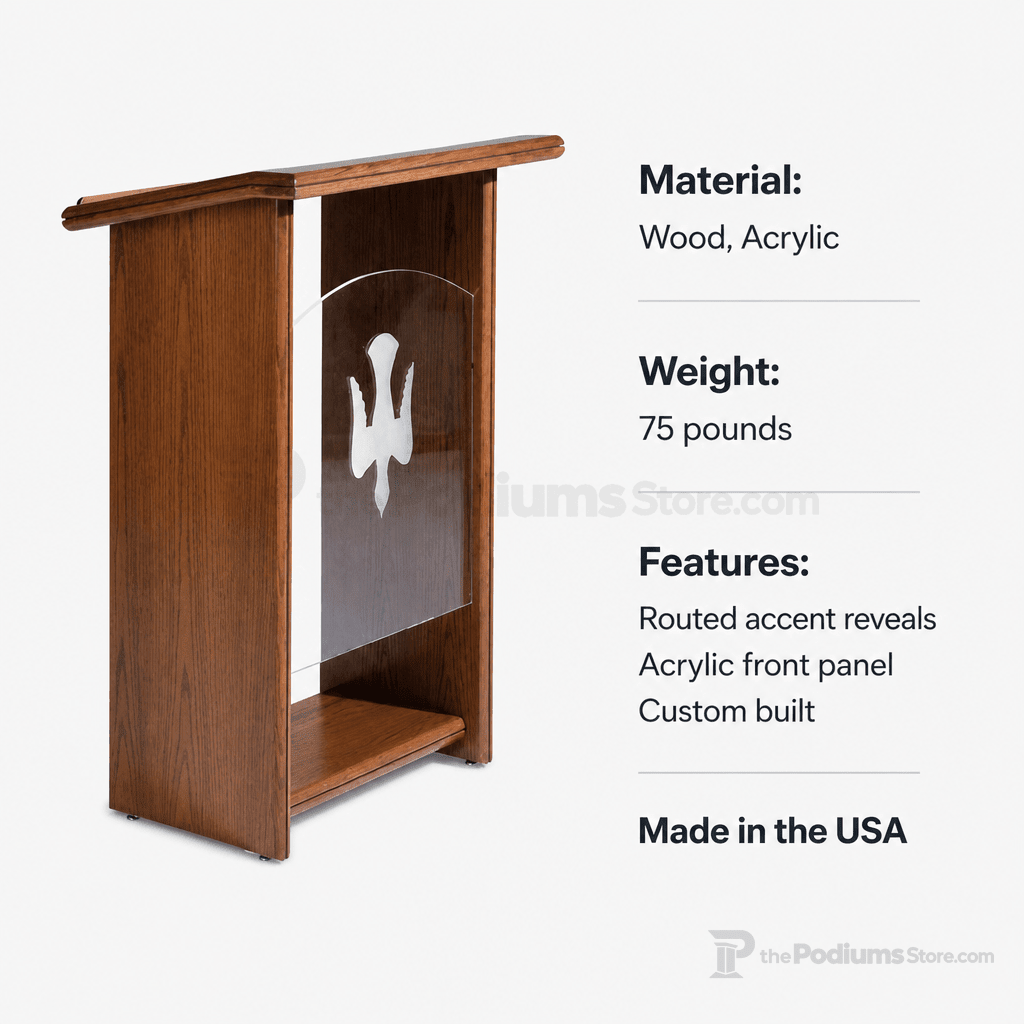 Wood & Acrylic Church Pulpit (PS-P102) Wood & Acrylic Pulpit P102 Light Oak 35 - thePodiumsStore