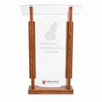 Wood & Acrylic Church Pulpit (PS-P104) Wood & Acrylic Pulpit P104 Light Oak 35 No Routed Cross - thePodiumsStore