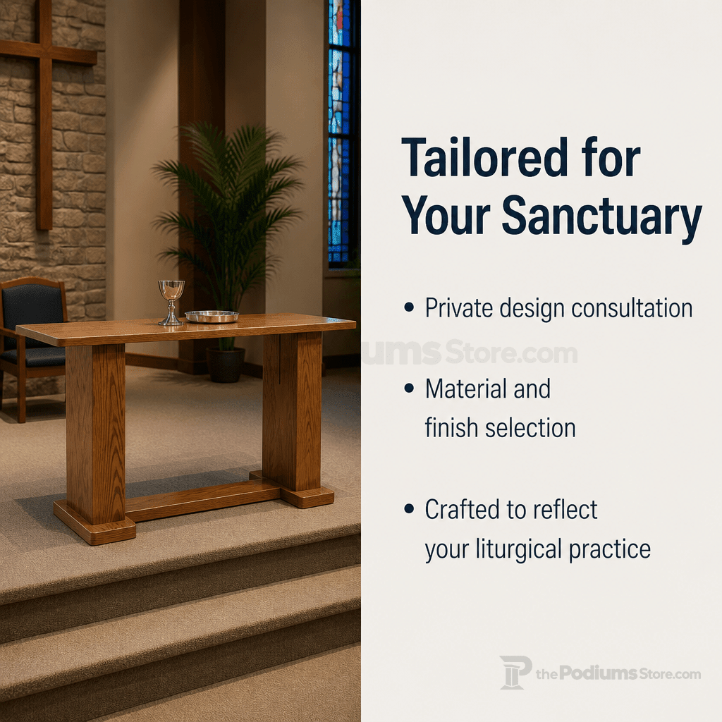 Wood & Acrylic Communion Table (PS-780) Communion Table 780 Light Oak 35 - thePodiumsStore