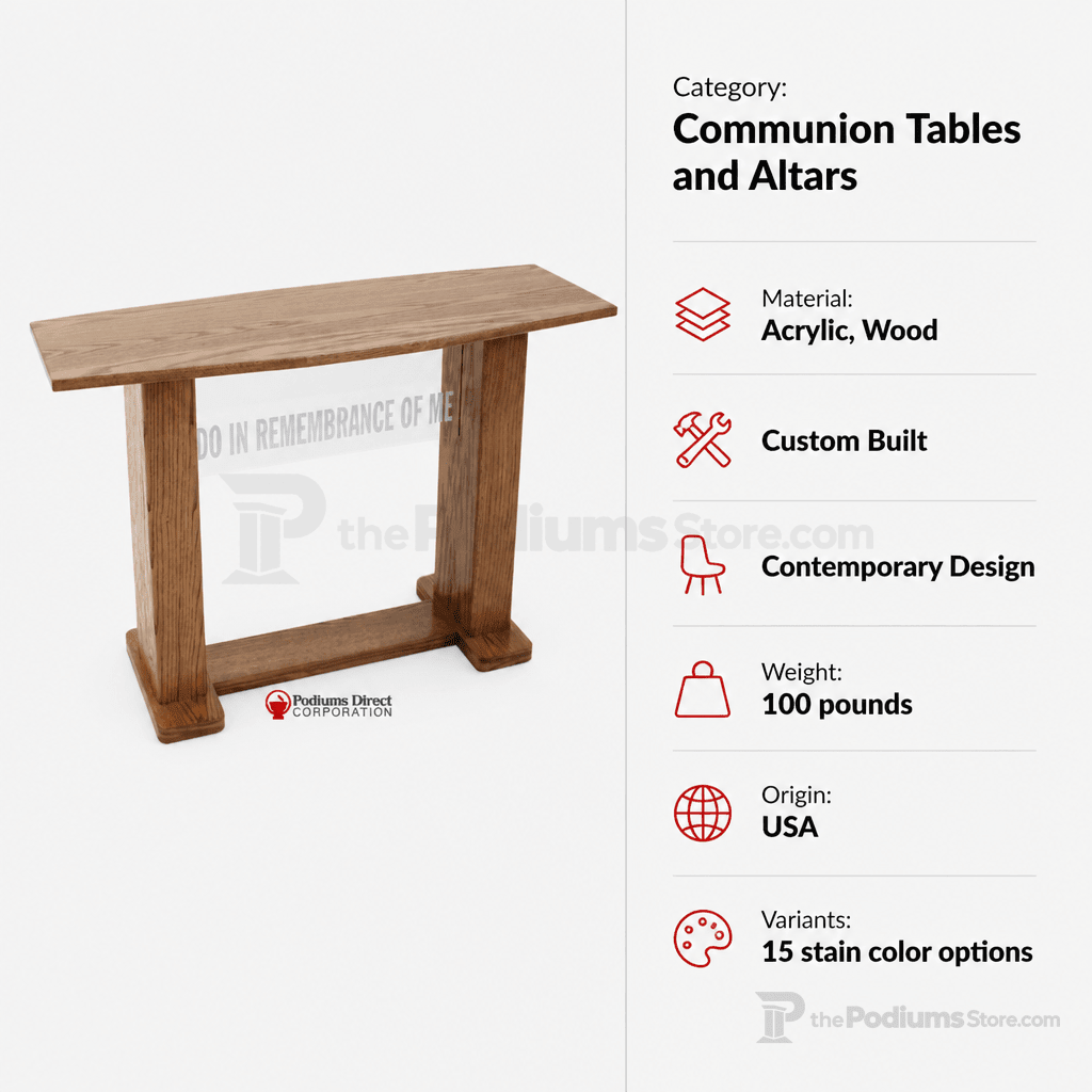 Wood & Acrylic Communion Table (PS-781) Communion Table 781 Light Oak 35 - thePodiumsStore