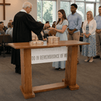 Wood & Acrylic Communion Table (PS-781) Communion Table 781 Light Oak 35 - thePodiumsStore