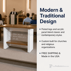 Wood & Acrylic Communion Table (PS-P203) Communion Table P203 Light Oak 35 - thePodiumsStore