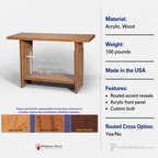 Wood & Acrylic Communion Table (PS-P204) Communion Table P204 Light Oak 35 No Routed Cross - thePodiumsStore