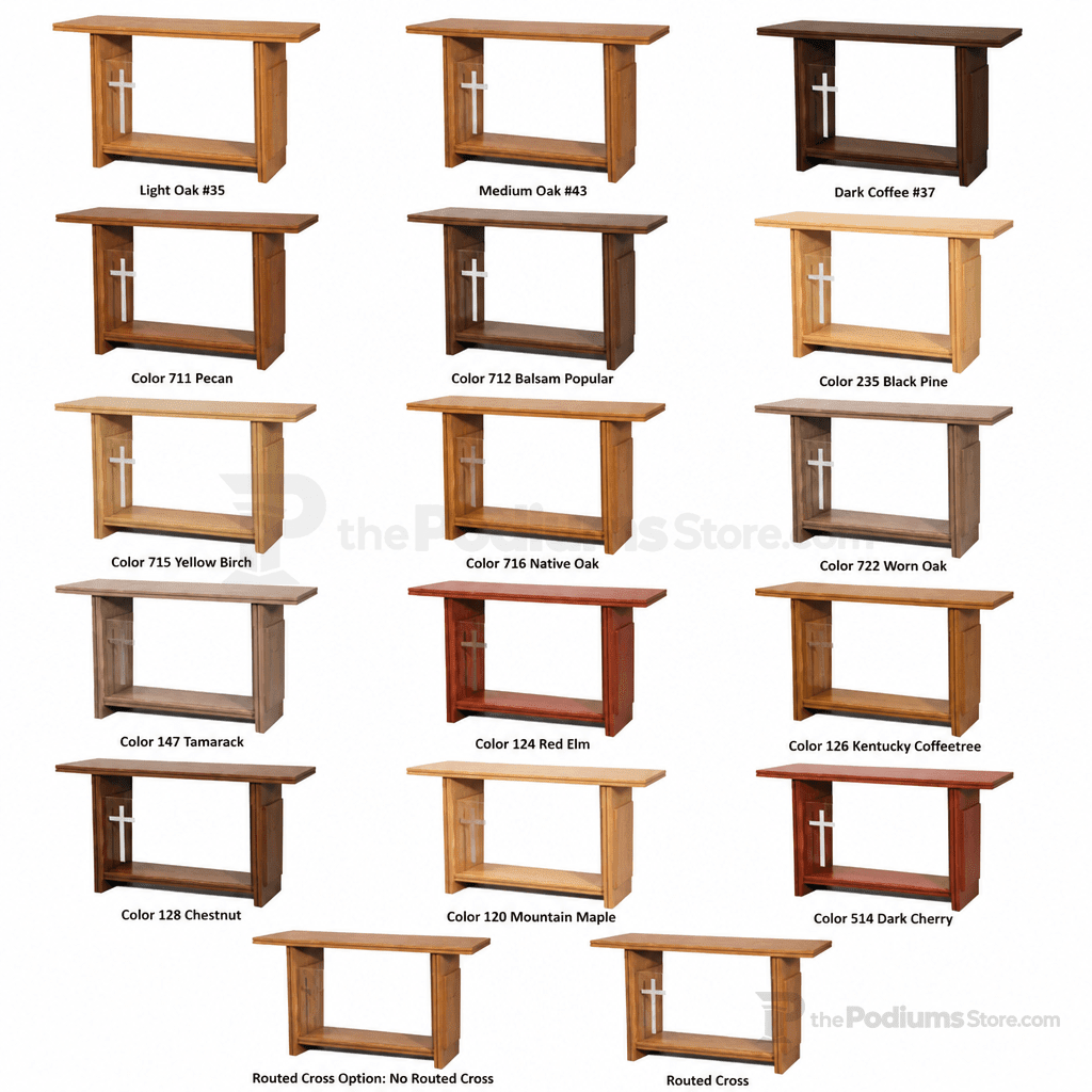 Wood & Acrylic Communion Table (PS-P204) Communion Table P204 Light Oak 35 No Routed Cross - thePodiumsStore