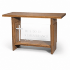 Wood & Acrylic Communion Table (PS-P204) Communion Table P204 Light Oak 35 No Routed Cross - thePodiumsStore