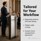 Wood & Acrylic Public Speaking Stand Wood & Acrylic Pulpit CVWDLCTMPF Frosted Maple - thePodiumsStore