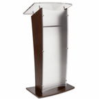 Wood & Acrylic Public Speaking Stand Wood & Acrylic Pulpit CVWDLCTMPF Frosted Maple - thePodiumsStore