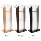 Wood & Acrylic Public Speaking Stand Wood & Acrylic Pulpit CVWDLCTMPF Frosted Maple - thePodiumsStore