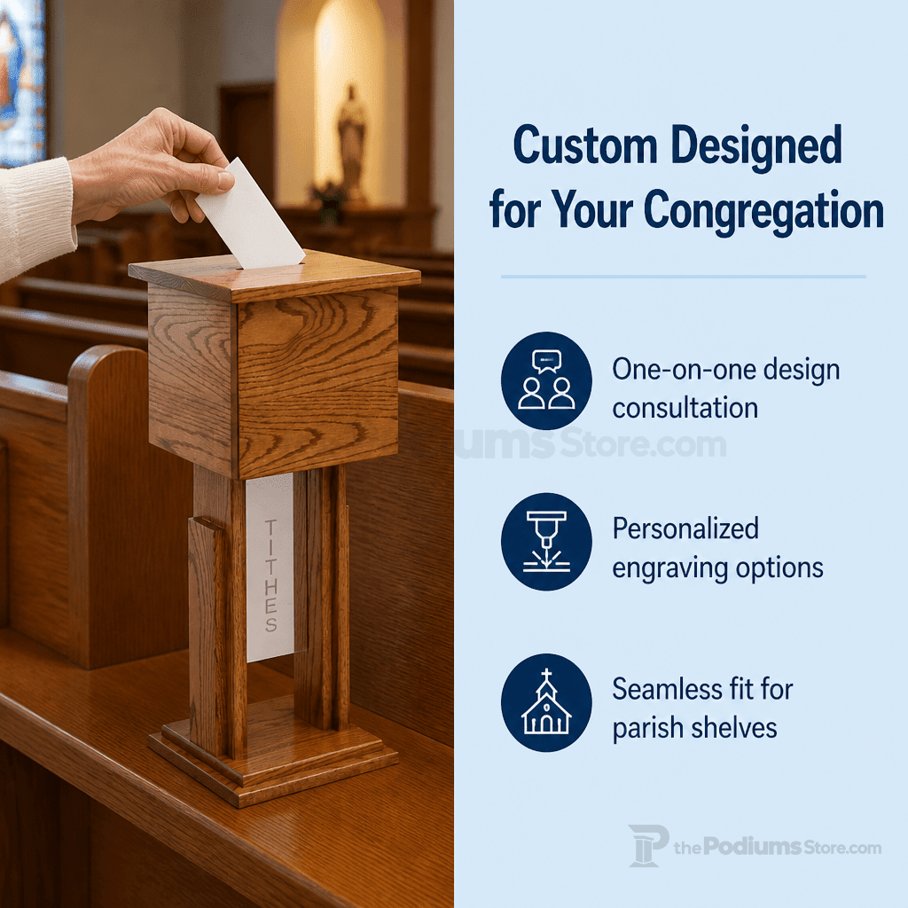 Wood & Acrylic Tithe & Prayer Box (PS-719) Tithe & Prayer Box 719 Light Oak 35 - thePodiumsStore