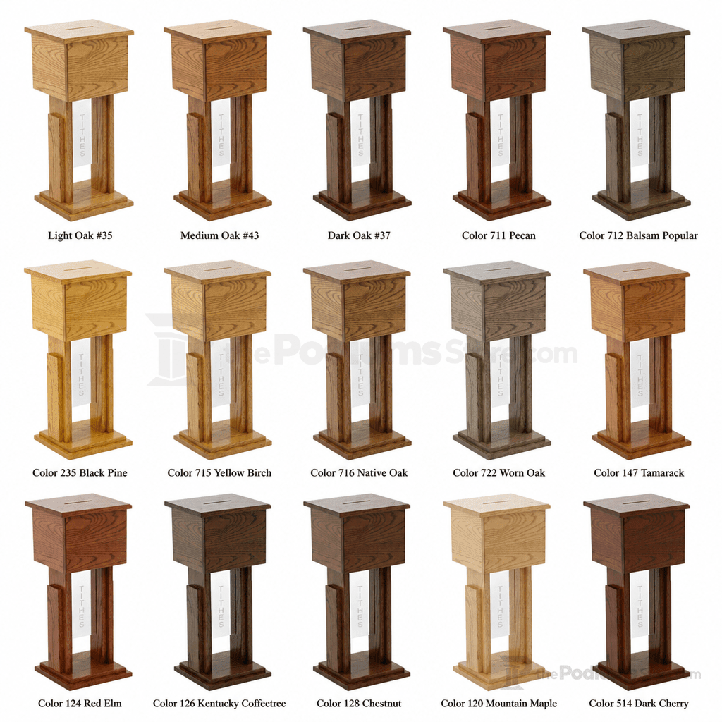 Wood & Acrylic Tithe & Prayer Box (PS-719) Tithe & Prayer Box 719 Light Oak 35 - thePodiumsStore