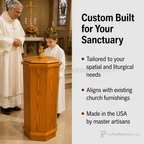 Wood Baptismal Font (PS-400) Baptismal Font NO 400F Light Oak 35 - thePodiumsStore