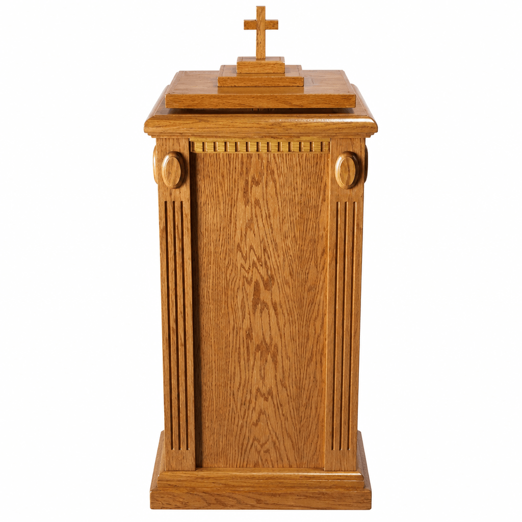 Wood Baptismal Font (PS-TBF-100) Baptismal Font TBF-100 Light Oak 35 - thePodiumsStore