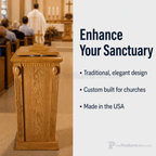 Wood Baptismal Font (PS-TBF-100) Baptismal Font TBF-100 Light Oak 35 - thePodiumsStore