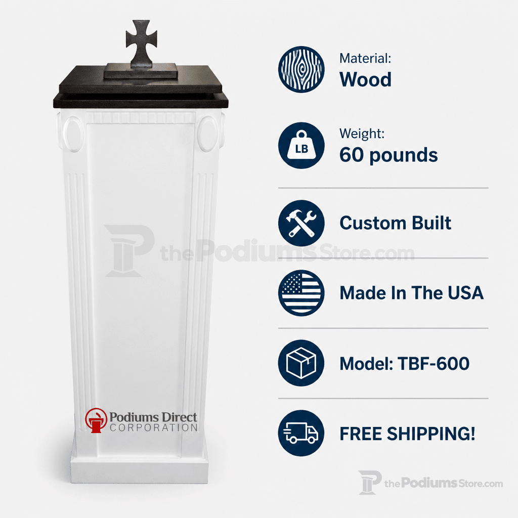 Wood Baptismal Font (PS-TBF-600) Baptismal Font TBF-600 Light Oak 35 - thePodiumsStore