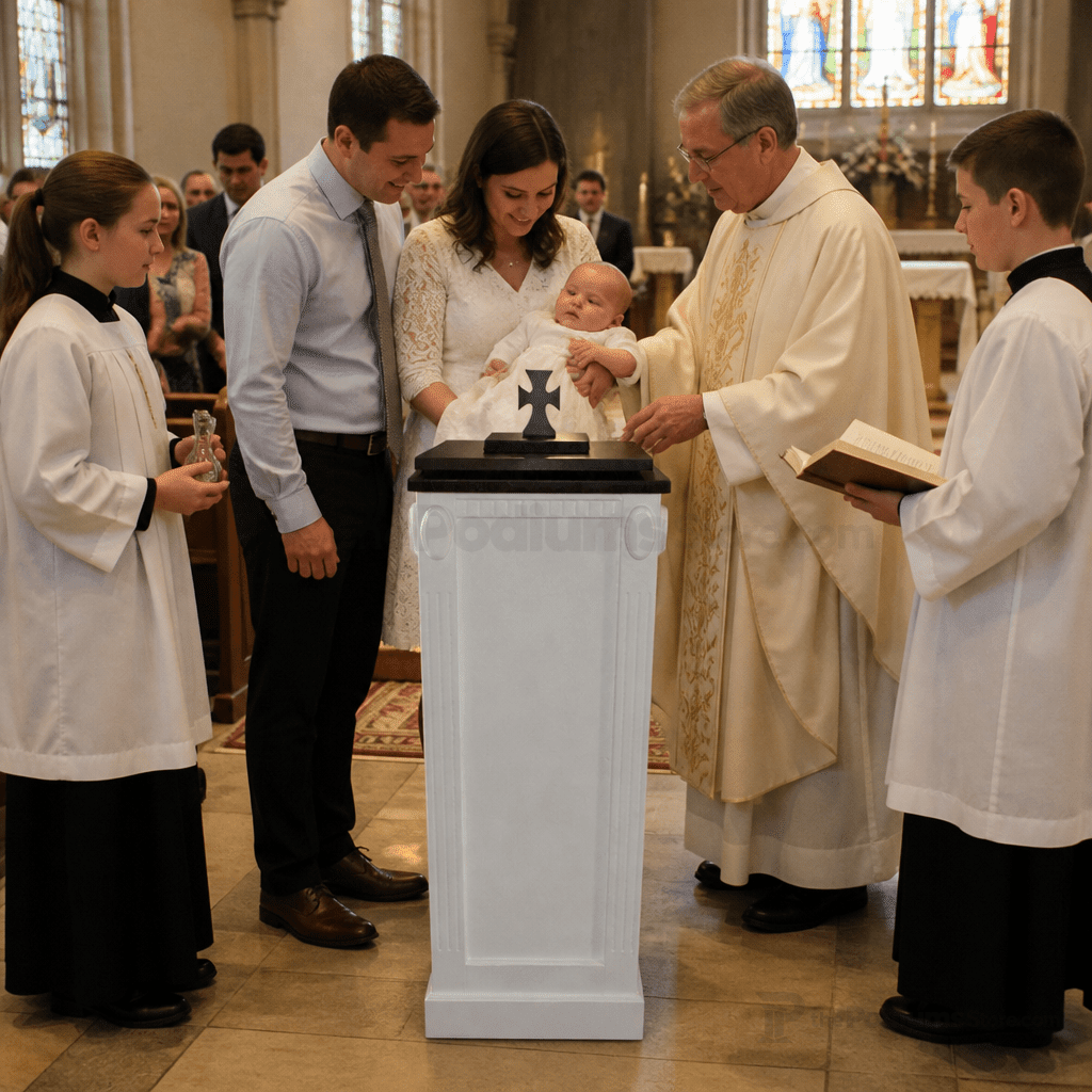 Wood Baptismal Font (PS-TBF-600) Baptismal Font TBF-600 Light Oak 35 - thePodiumsStore