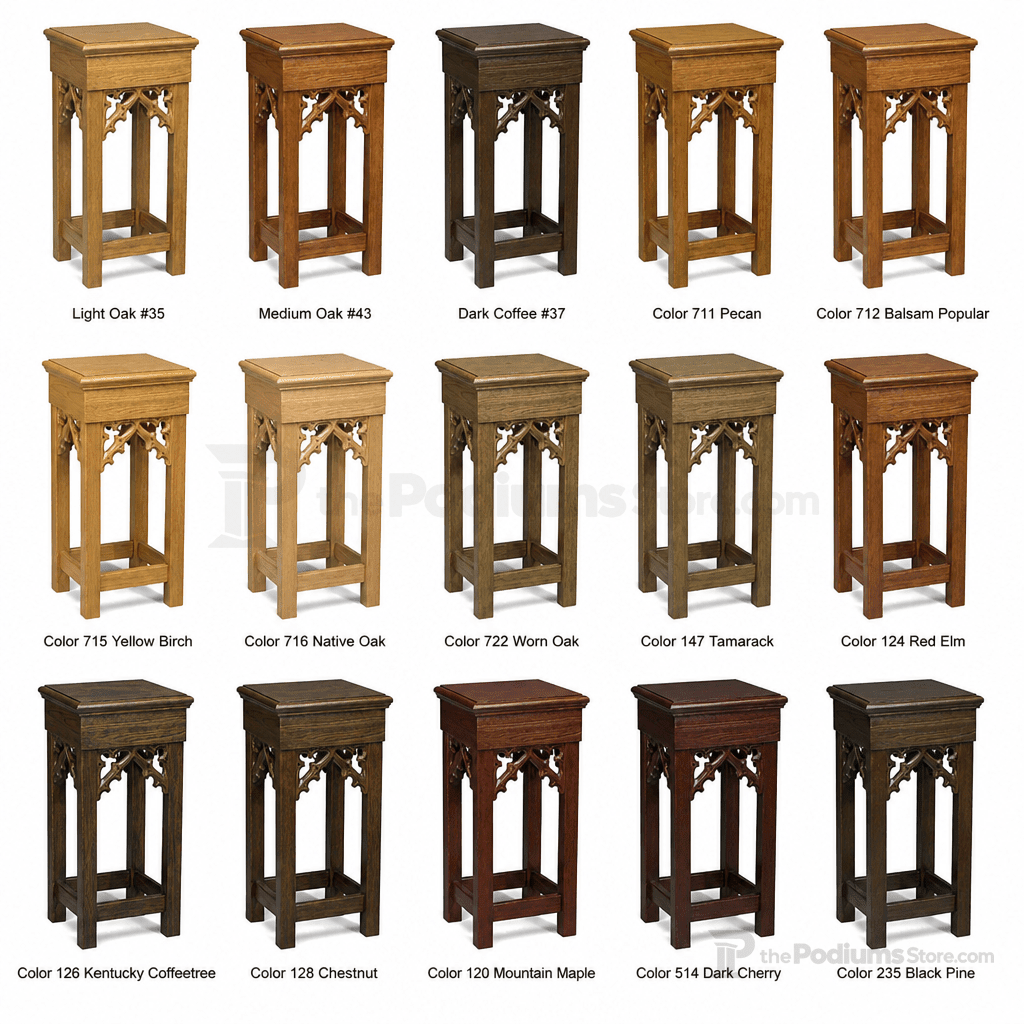 Wood Church Flower Stand (PS-200F) Flower Stand NO 200F Light Oak 35 - thePodiumsStore