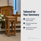 Wood Church Flower Stand (PS-200F) Flower Stand NO 200F Light Oak 35 - thePodiumsStore