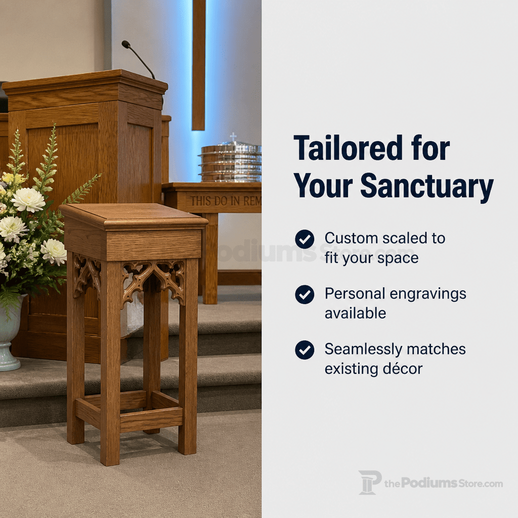 Wood Church Flower Stand (PS-200F) Flower Stand NO 200F Light Oak 35 - thePodiumsStore
