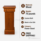 Wood Church Flower Stand (PS-900) Flower Stand NO 900 FLW Light Oak 35 - thePodiumsStore