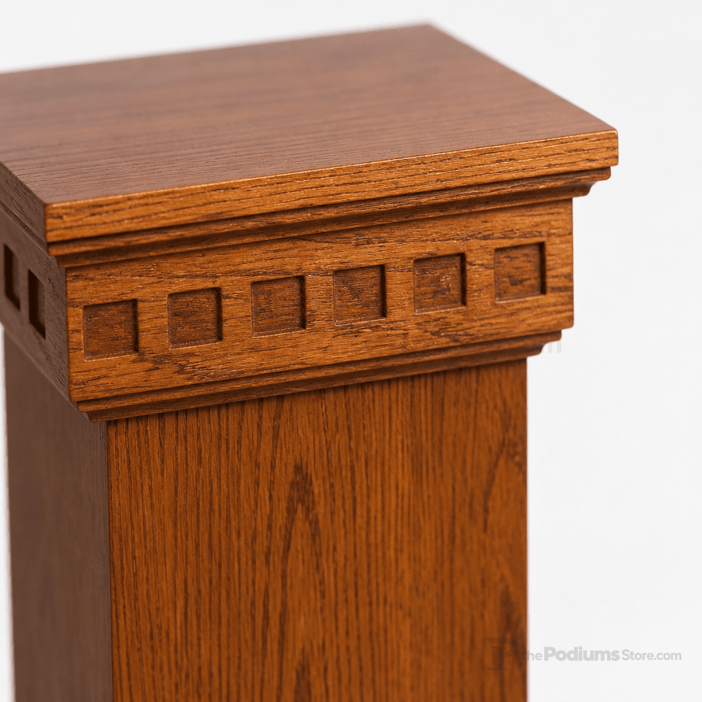 Wood Church Flower Stand (PS-900) Flower Stand NO 900 FLW Light Oak 35 - thePodiumsStore