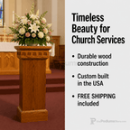 Wood Church Flower Stand (PS-900) Flower Stand NO 900 FLW Light Oak 35 - thePodiumsStore