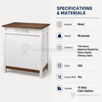 Wood Church Offering Desk (PS-800) Offering Table 800D Light Oak 35 - thePodiumsStore