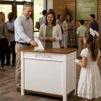 Wood Church Offering Desk (PS-800) Offering Table 800D Light Oak 35 - thePodiumsStore