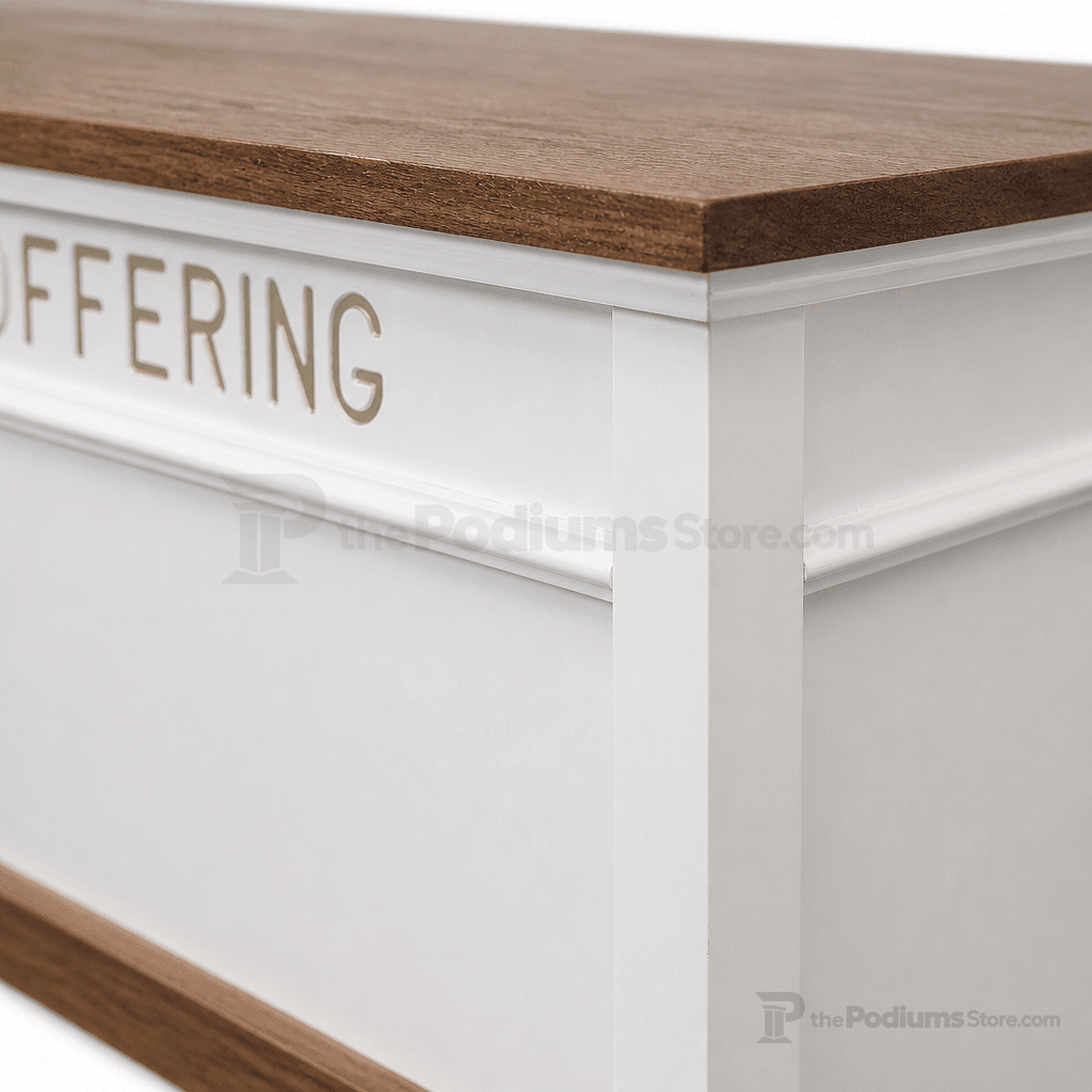 Wood Church Offering Desk (PS-800) Offering Table 800D Light Oak 35 - thePodiumsStore