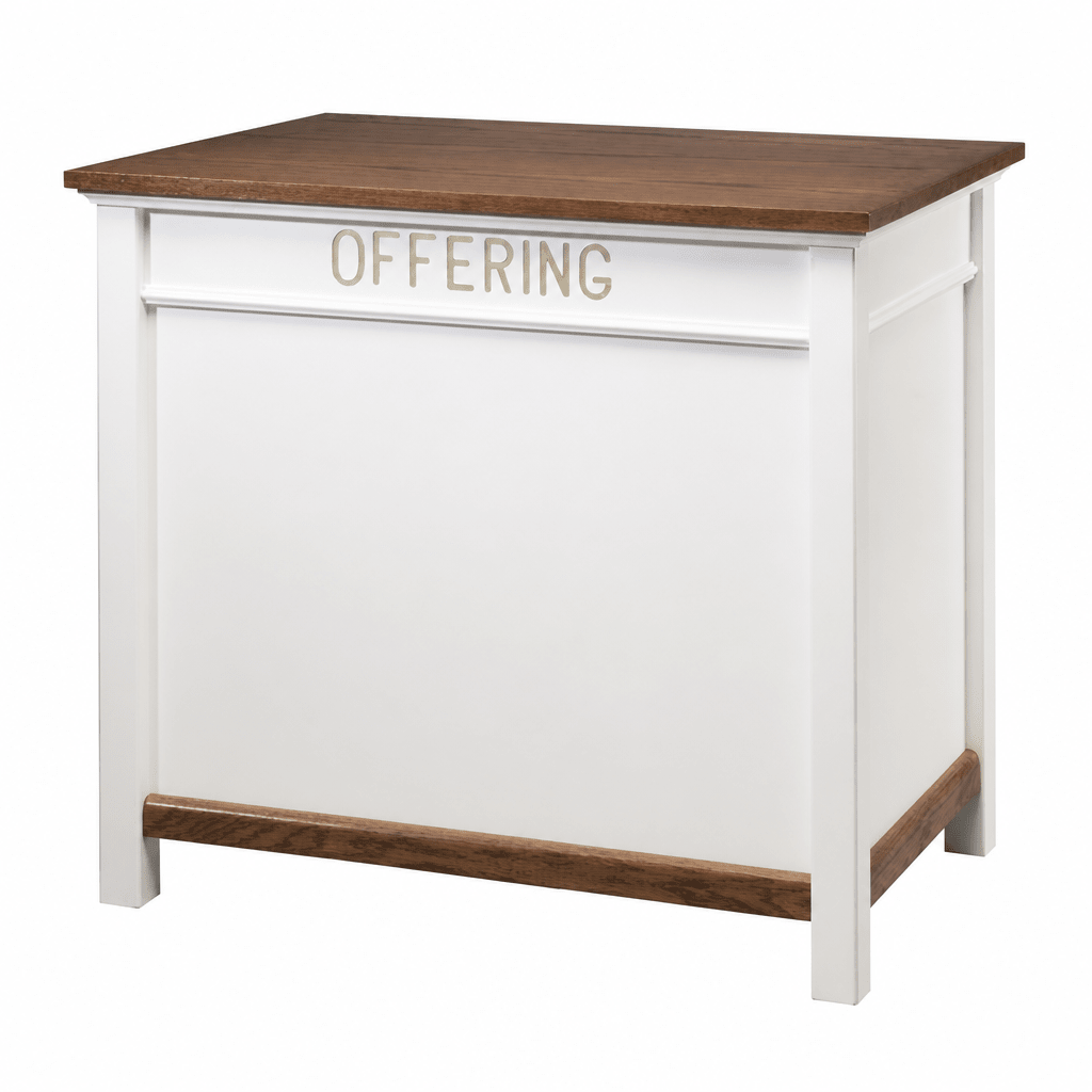 Wood Church Offering Desk (PS-800) Offering Table 800D Light Oak 35 - thePodiumsStore