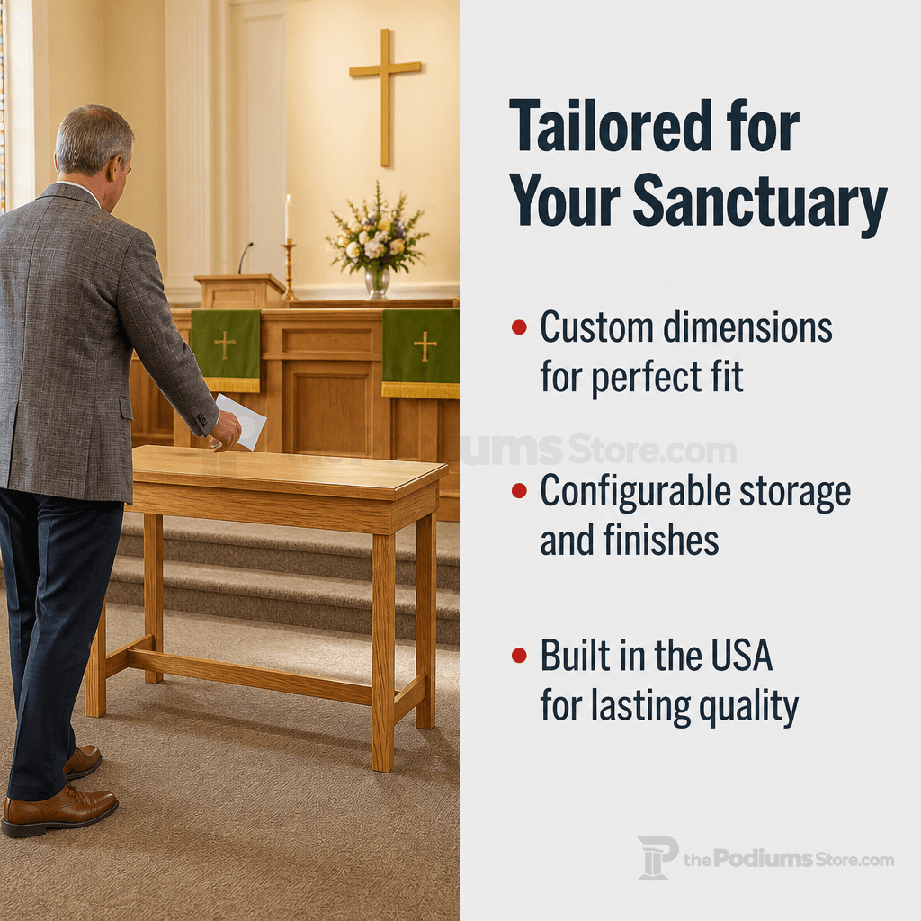 Wood Church Offering Table (PS-305) Offering Table 305 Light Oak 35 - thePodiumsStore