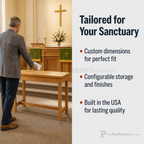 Wood Church Offering Table (PS-305) Offering Table 305 Light Oak 35 - thePodiumsStore