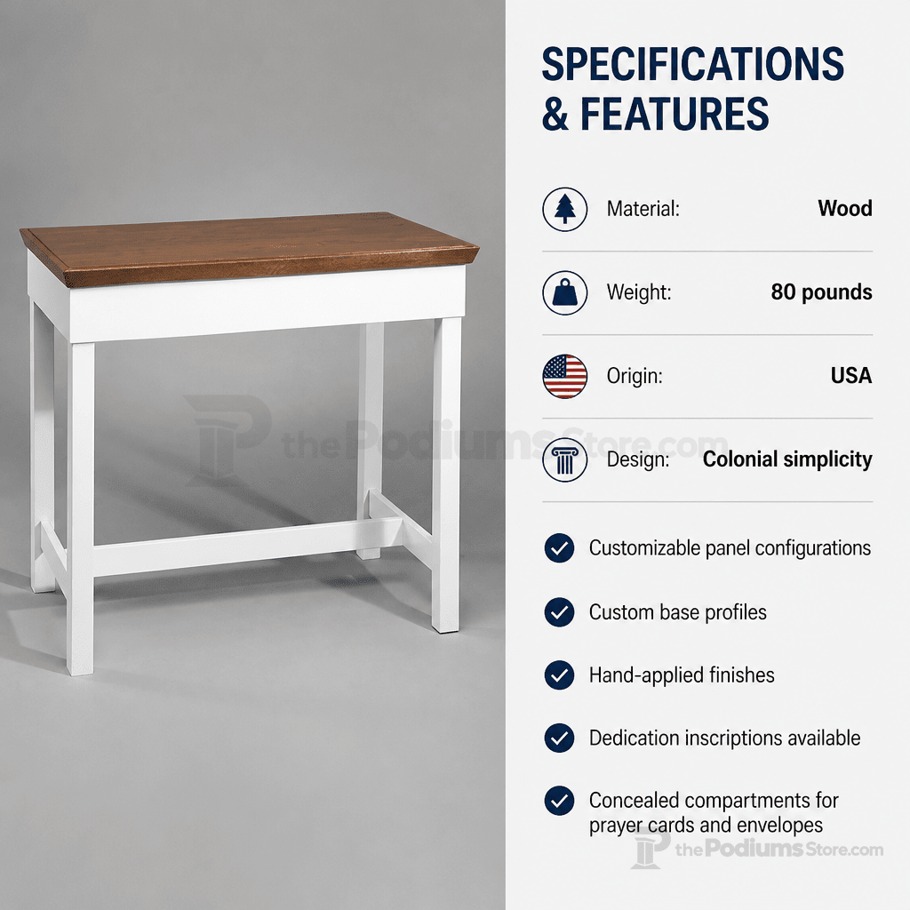 Wood Church Offering Table (PS-305-C) Offering Table 305C Light Oak 35 - thePodiumsStore