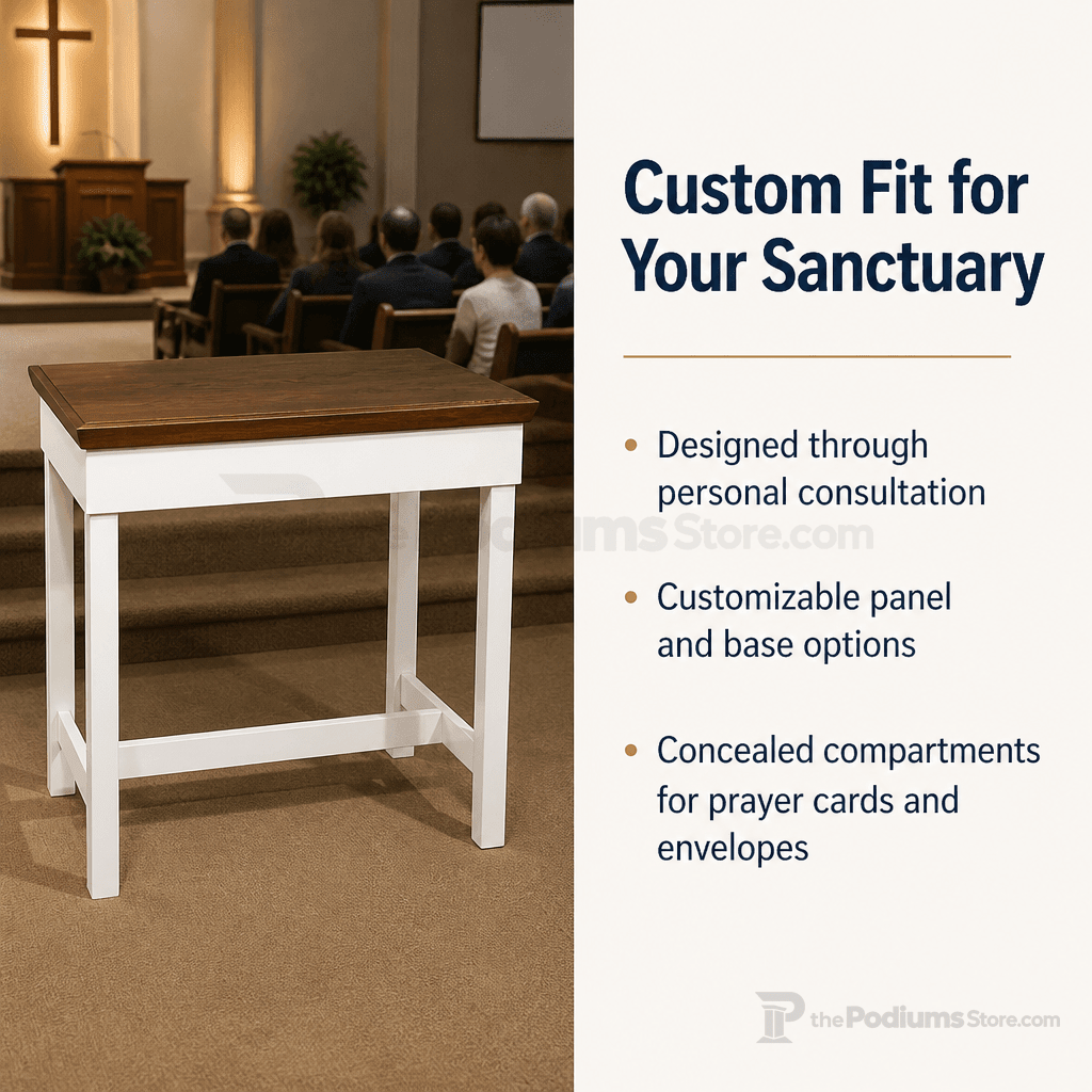 Wood Church Offering Table (PS-305-C) Offering Table 305C Light Oak 35 - thePodiumsStore