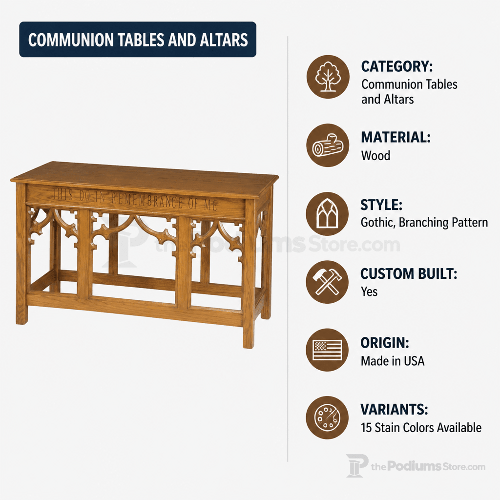 Wood Communion Table (PS-205) Communion Table NO 205 Light Oak 35 - thePodiumsStore