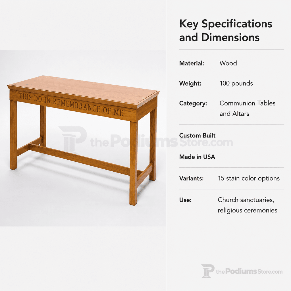 Wood Communion Table (PS-405) Communion Table NO 405 Light Oak 35 - thePodiumsStore