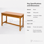 Wood Communion Table (PS-405) Communion Table NO 405 Light Oak 35 - thePodiumsStore