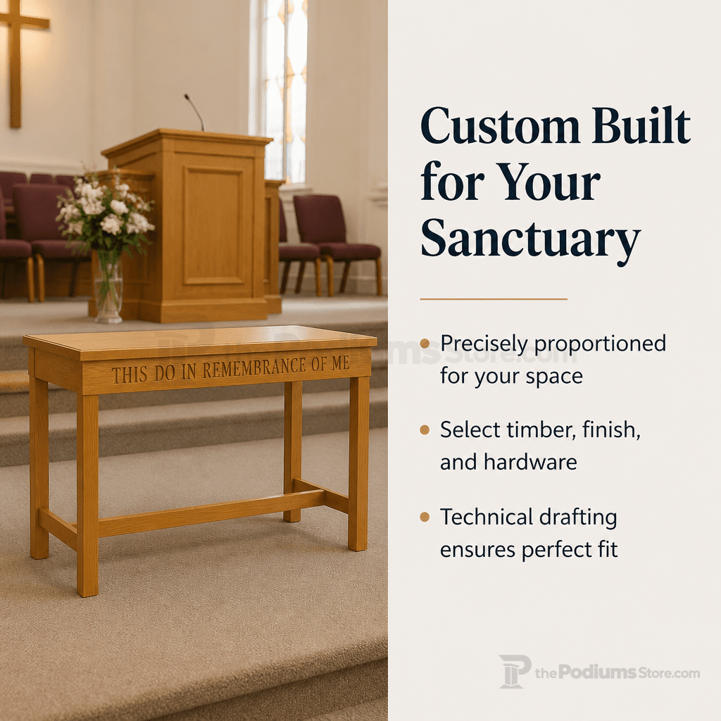 Wood Communion Table (PS-405) Communion Table NO 405 Light Oak 35 - thePodiumsStore