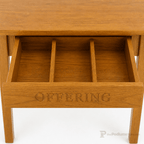 Wood Offering Table with Storage Drawer & Inscription (PS-TOT-448) Offering Table TOT-448 Light Oak 35 - thePodiumsStore