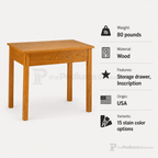 Wood Offering Table with Storage Drawer & Inscription (PS-TOT-448) Offering Table TOT-448 Light Oak 35 - thePodiumsStore