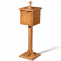 Wood Tithe & Prayer Box (PS-18) Tithe & Prayer Box NO 18 Light Oak 35 - thePodiumsStore