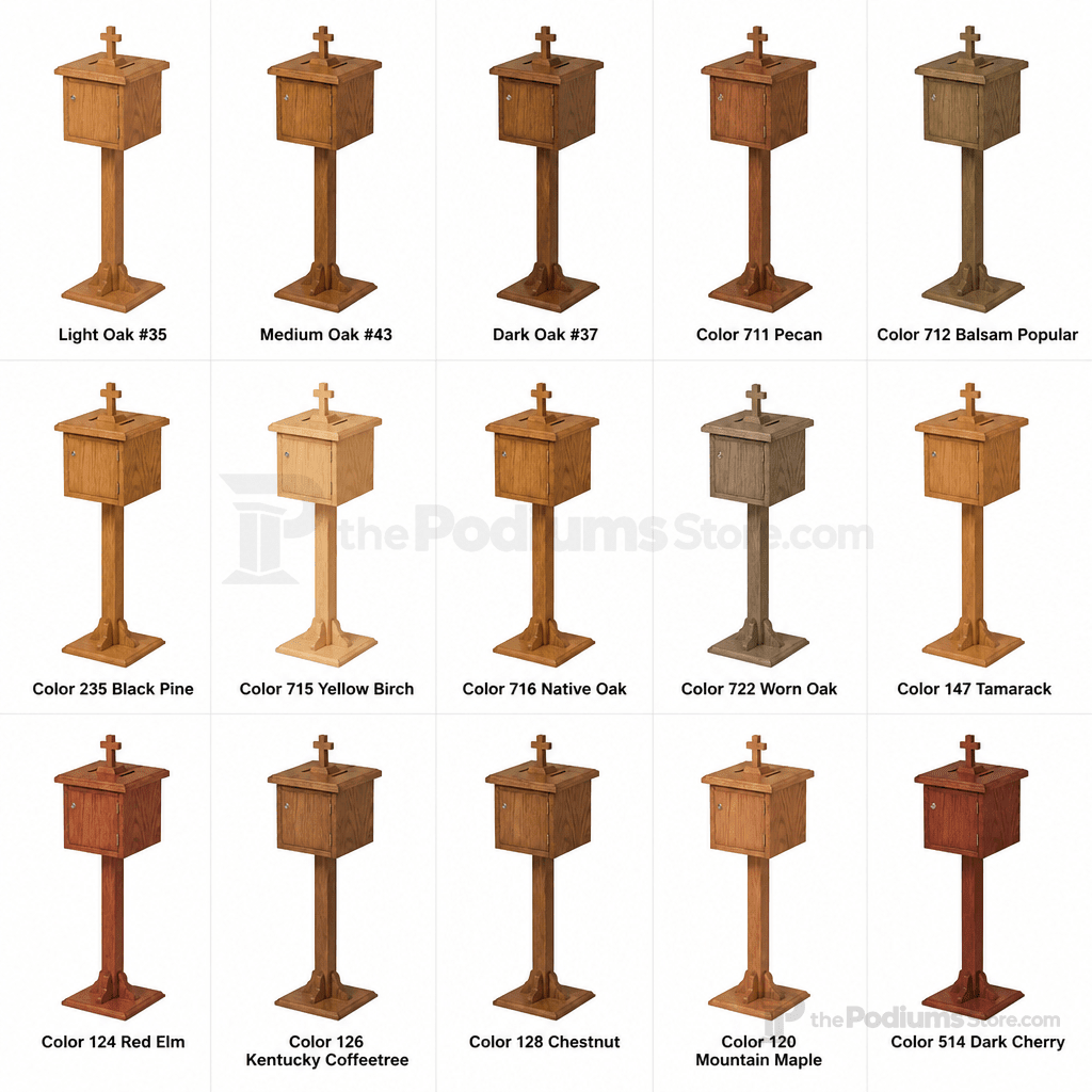 Wood Tithe & Prayer Box (PS-18) Tithe & Prayer Box NO 18 Light Oak 35 - thePodiumsStore