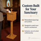Wood Tithe & Prayer Box (PS-18) Tithe & Prayer Box NO 18 Light Oak 35 - thePodiumsStore